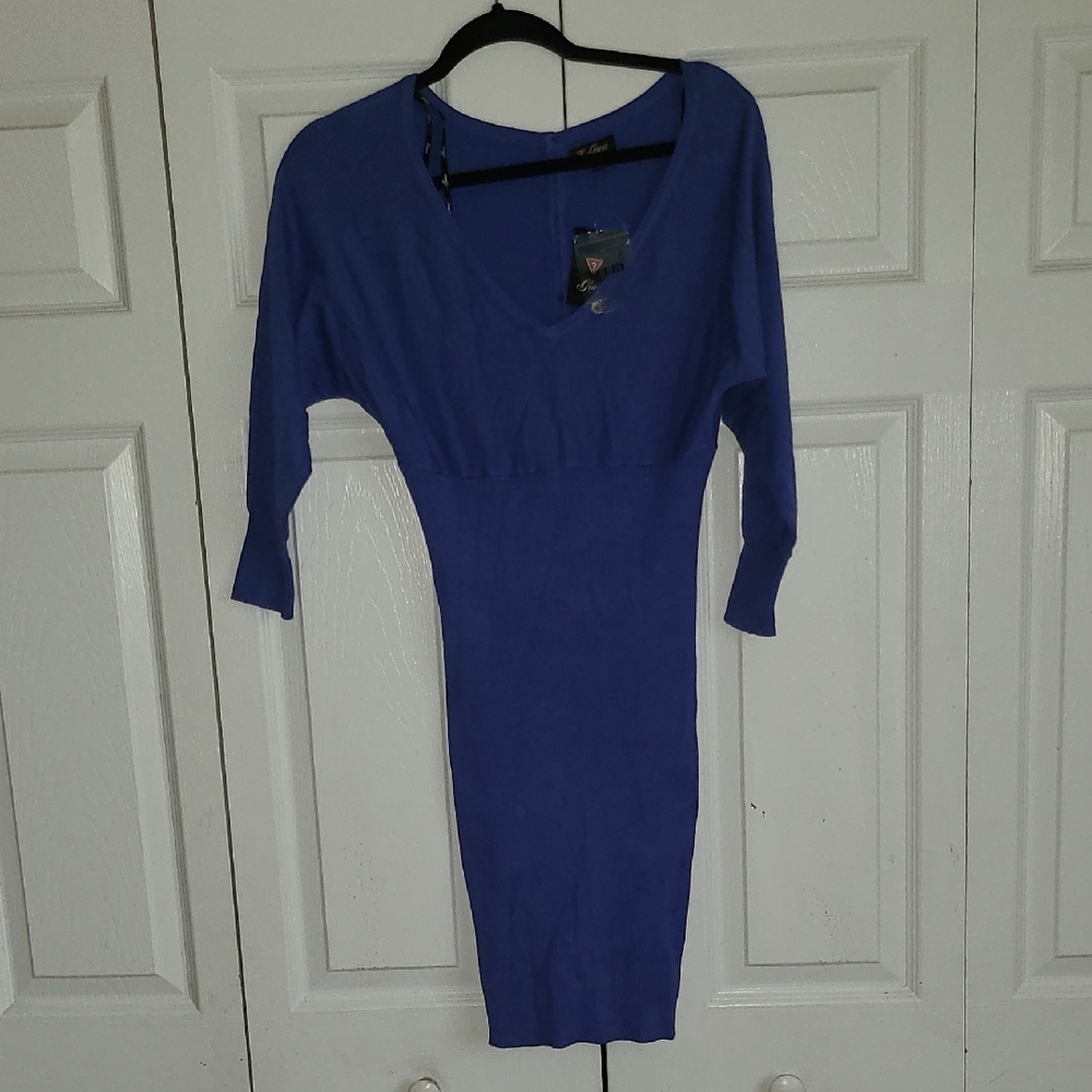 Guess Asymmetrical Blue Dress